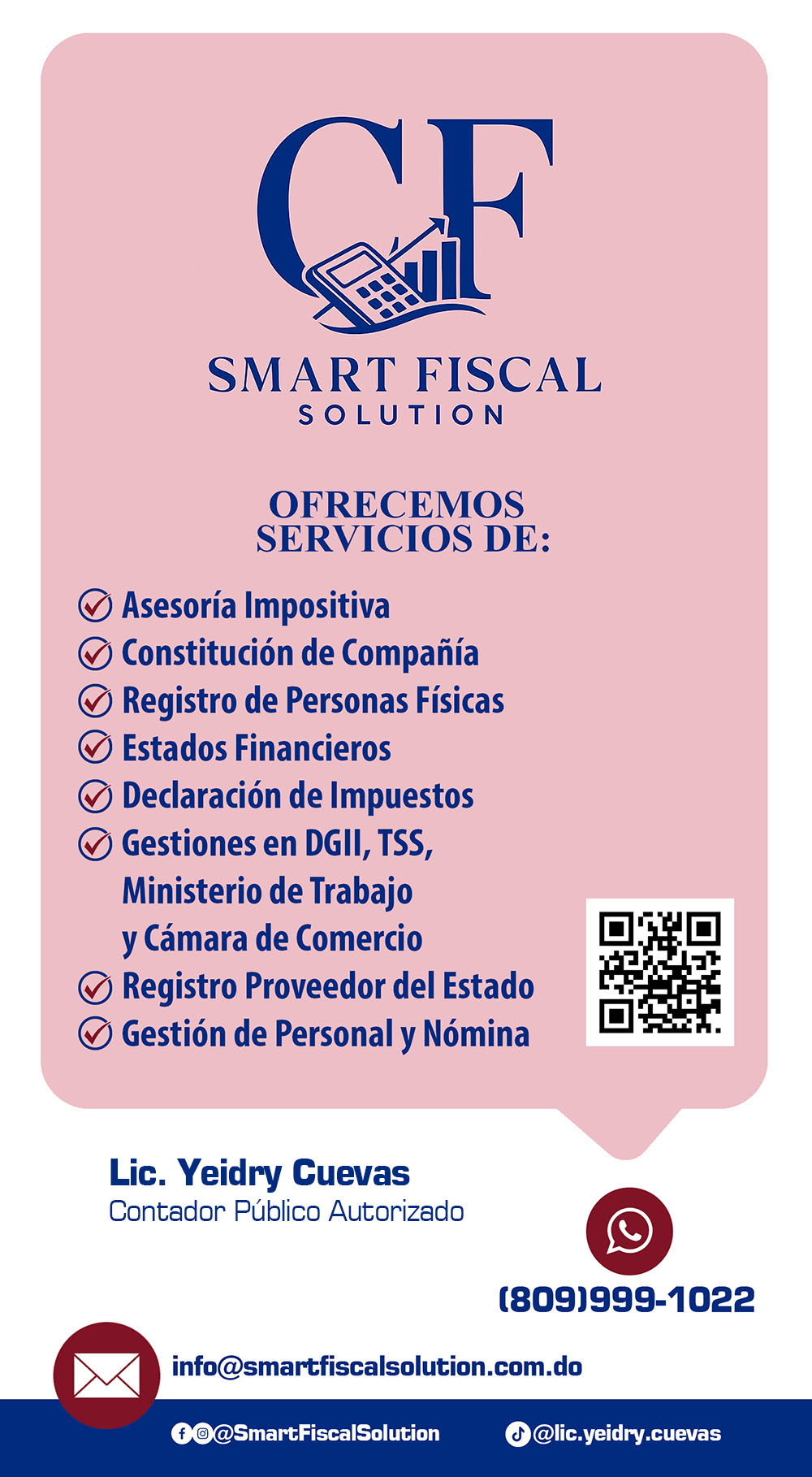 PORTADA SMART FISCAL SOLUTION YEIDRY CUEVAS SANTO DOMINGO CONTABILIDAD IGUALAS CONTABLE